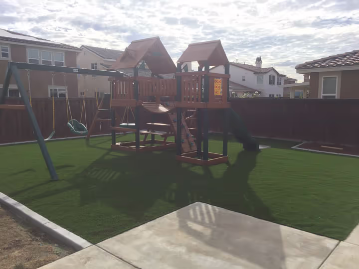 Residential Playground Installation Astroturf Installation Concrete Flatwork — photo 3